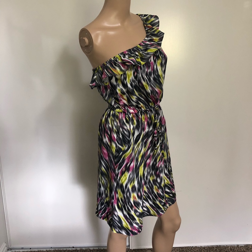 Abstract One-shoulder Dress